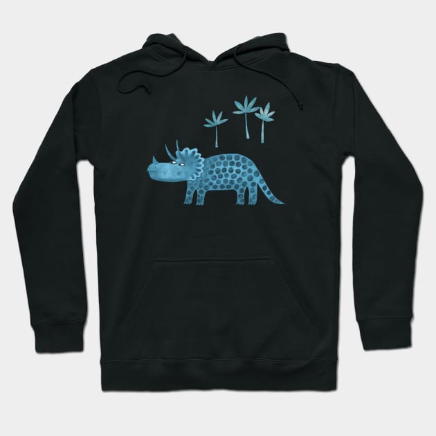 Triceratops Dinosaur Hoodie by NicSquirrell